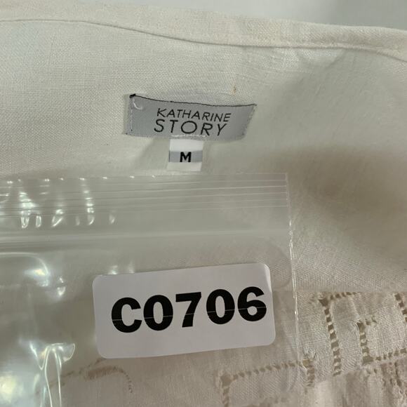 Katharine Story M Cream Short Kimono Jacket Embroidered Floral Breathable *flaw - Picture 3 of 8